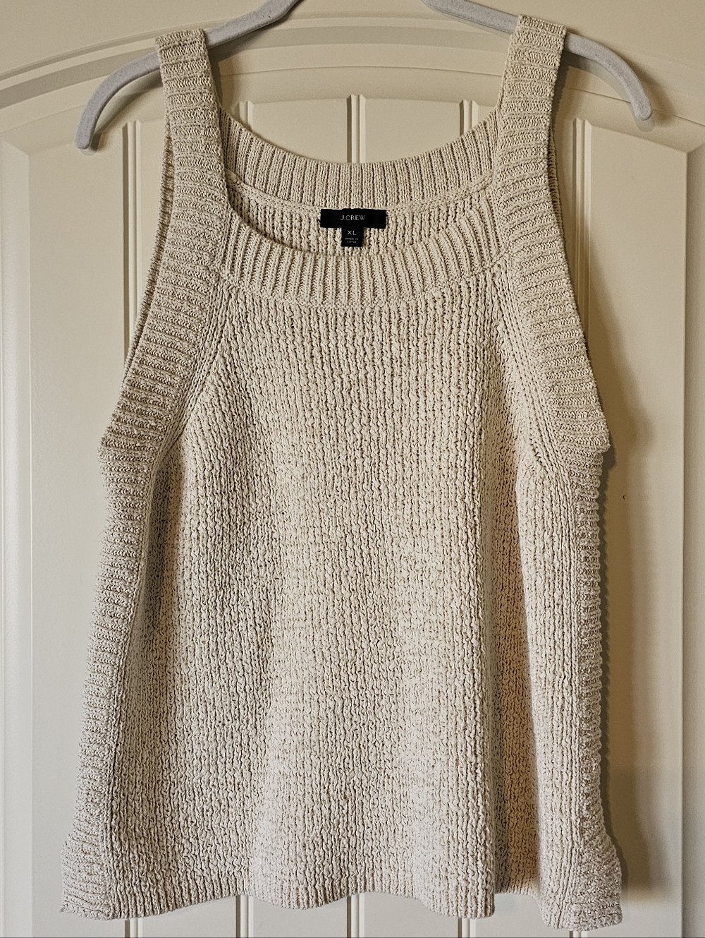 J. Crew Sleeveless Knit Tank Top in Cream, Size XL - Picture 2 of 5